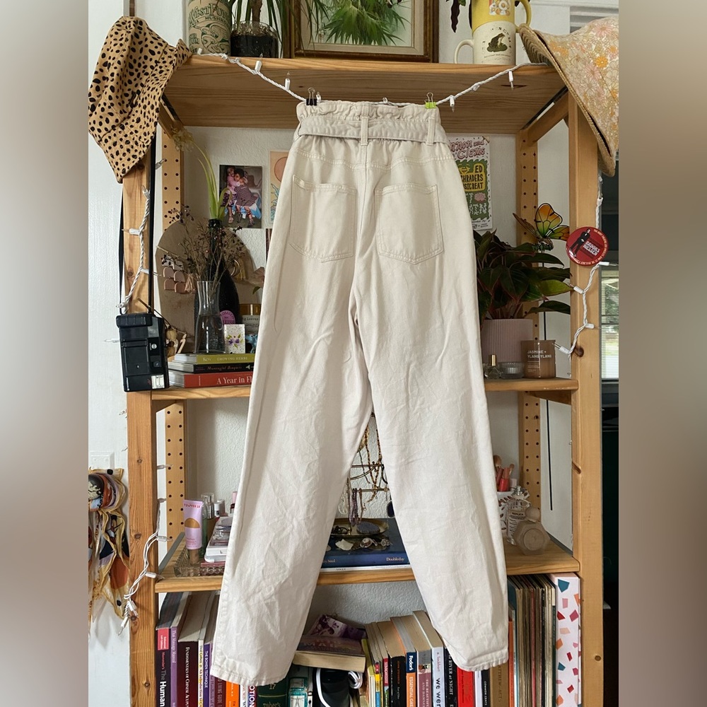Cream Loose Fitted H&M Pants